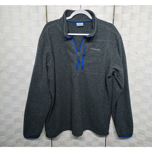 Columbia Mens Thompson Peak Quarter Zip Fleece Pullover Size XL Chest Zip Pocket - Picture 12 of 13